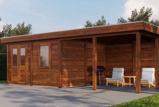 Blokhut amstelveen overkapping bruin 2 0