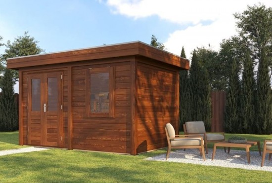 Blokhut breda 388x250cm bruin