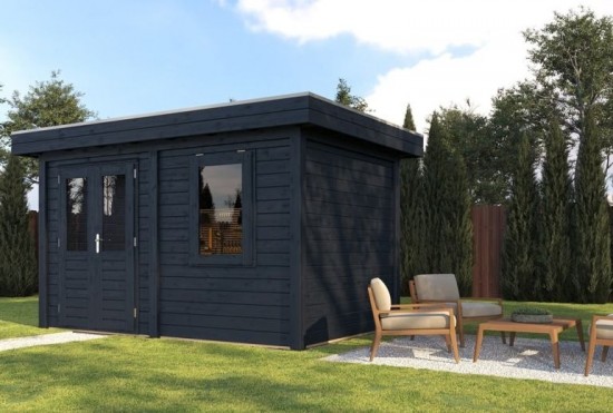 Blokhut breda 388x250cm zwart 15