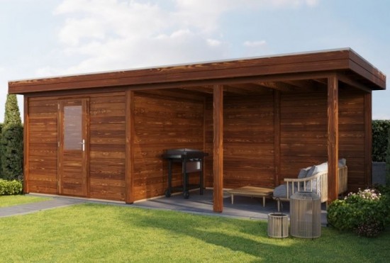 Blokhut lelystad overkapping bruin 3