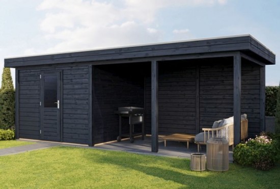 Blokhut lelystad overkapping zwart 1 0