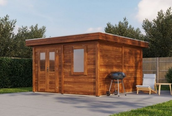 Blokhut rotterdam 388x388cm bruin 1