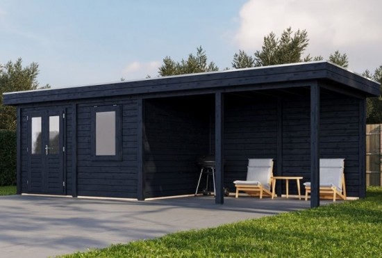 Blokhut zutphen overkapping zwart 1